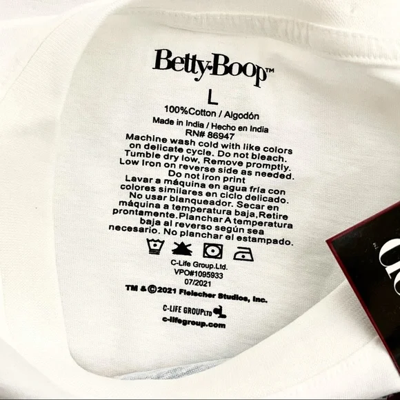 💥SOLD in store💥 Betty Boop Biker Babe Lace-Up Crop Top Size Large - Picture 11 of 12